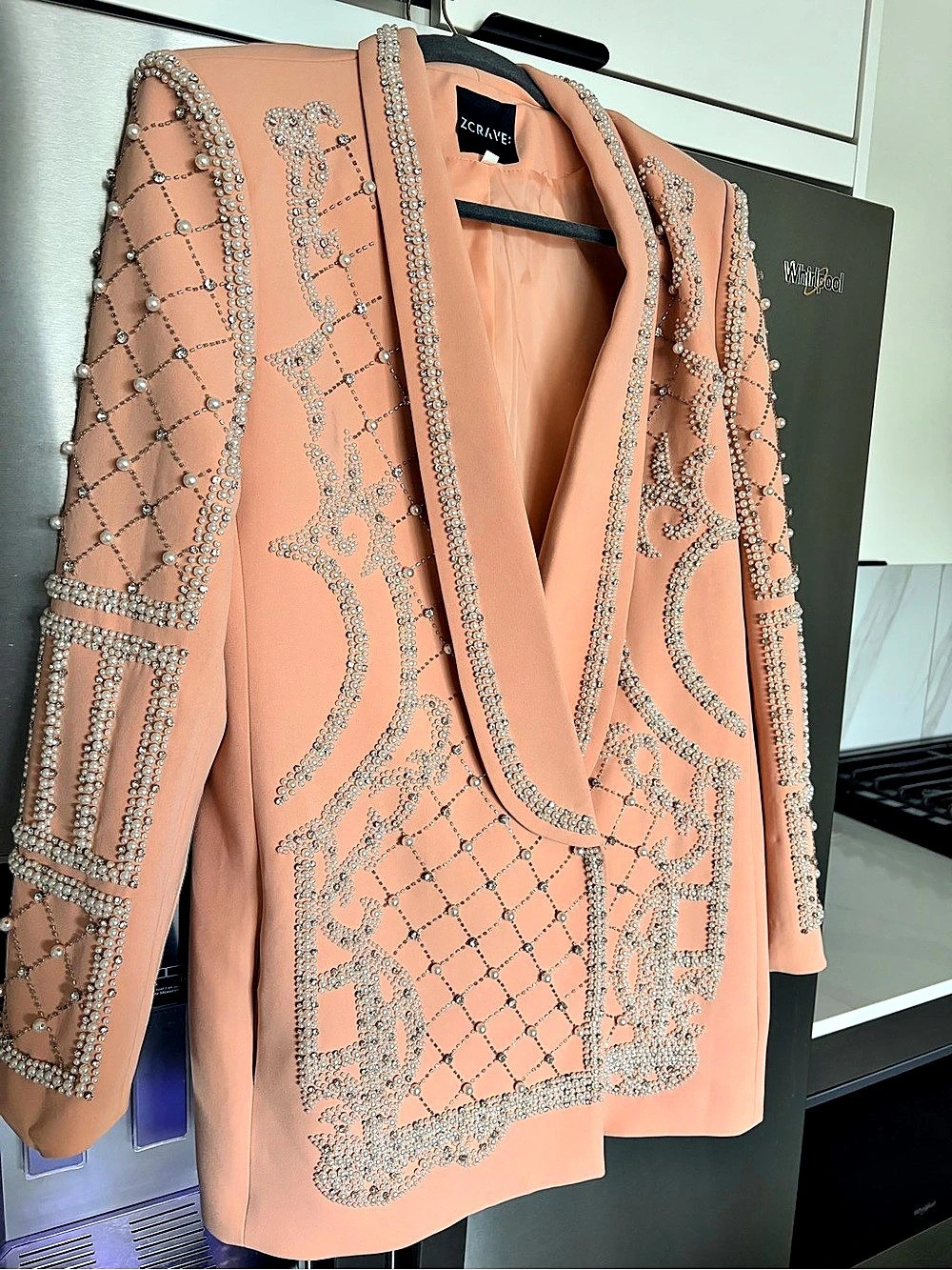 ZCRAVE Embellished Blazer Pink XXL